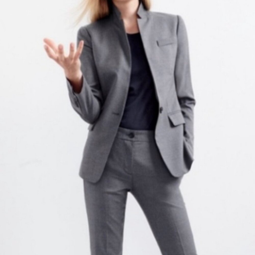 J.Crew Regent Blazer Super 120s Wool Gray Size 6 Tailored Career Jacket - Picture 3 of 7